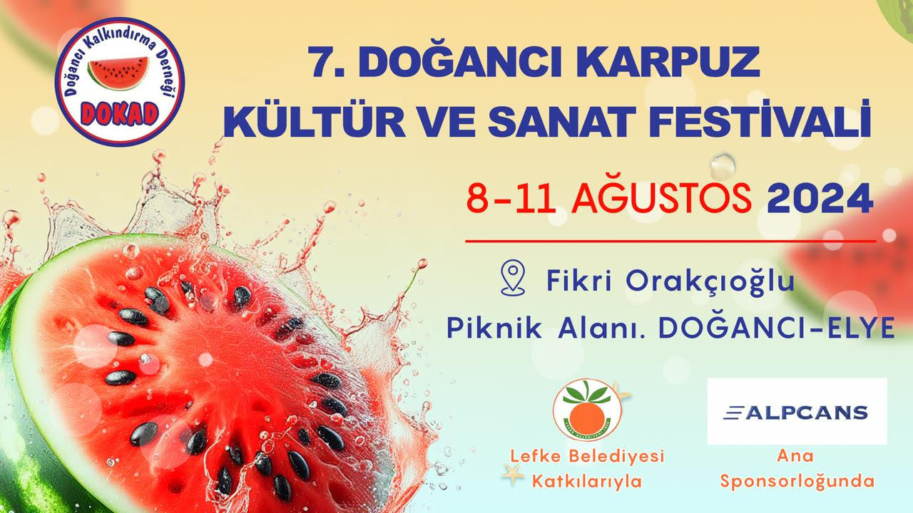 7. Doğancı Karpuz Kültür ve Sanat Festivali 8-11 Ağustos’ta…