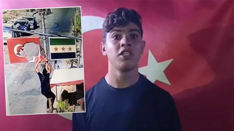 Suriye'nin kuzeyinde Türk bayrağına yönelik provokasyonda bulunanlar yakalandı